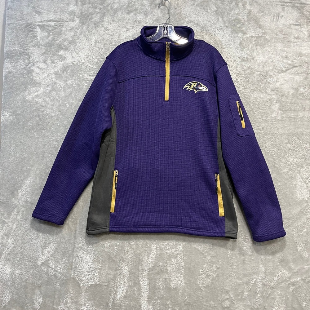 Baltimore Ravens Fleece 1/4 Zip Pullover Mens Medium Purple NFL Team Apparel